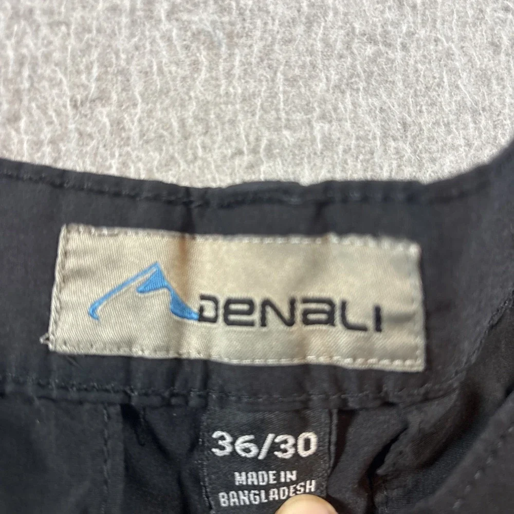 Denali Black Convertible Hiking Cargo Pants Men's 36x30 Nylon Nature (sm Holes)